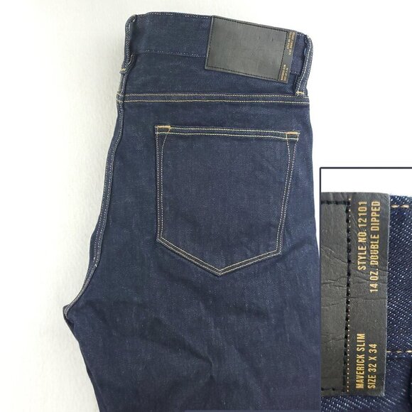 Buck Mason Maverick Slim Jeans D001 Button Fly Denim Men's "32" Real 34x33 - Picture 11 of 11